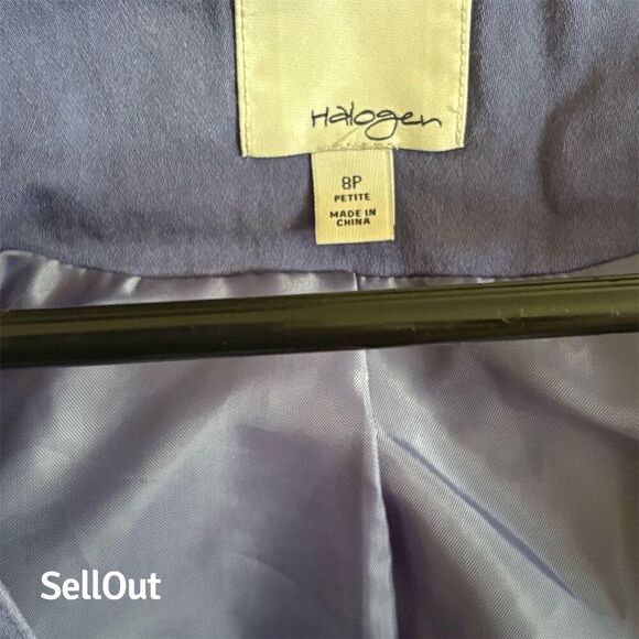 Halogen Women's Blazer Jacket 8P Petite Deep Purple 3/4 Sleeve - Picture 3 of 6